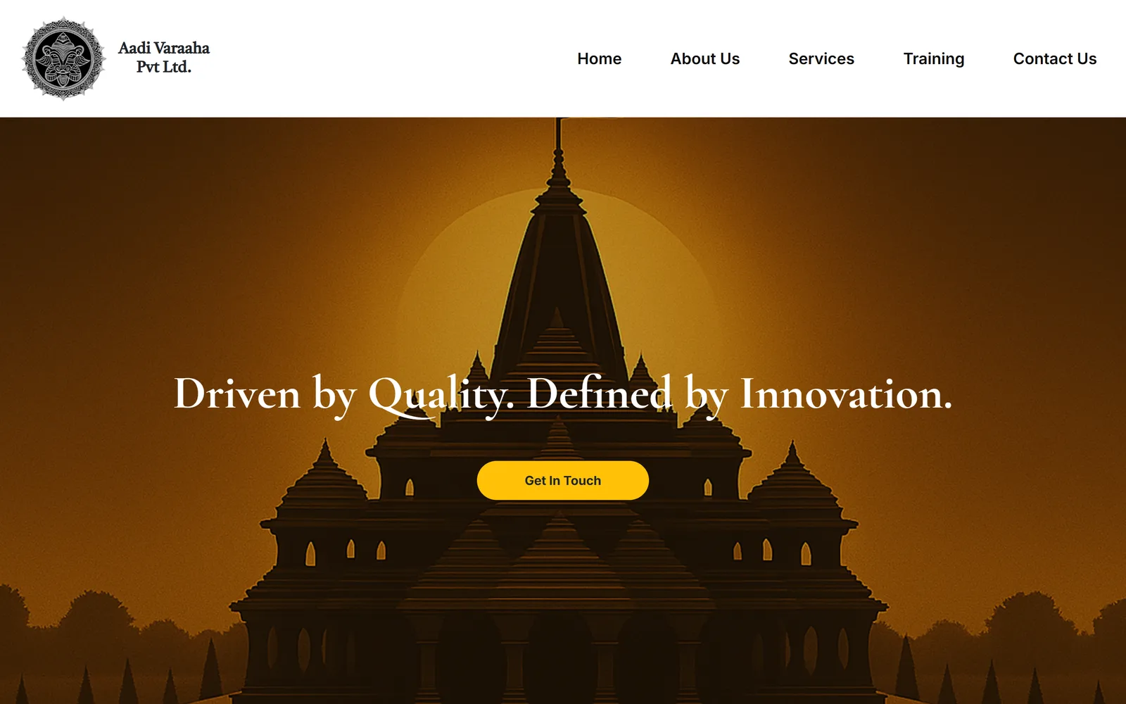 Aadi Varaaha website designed by Meera Consulting