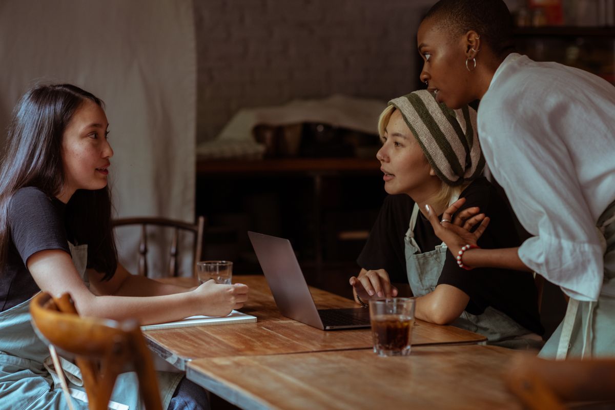 The Meera Consulting team in discussion